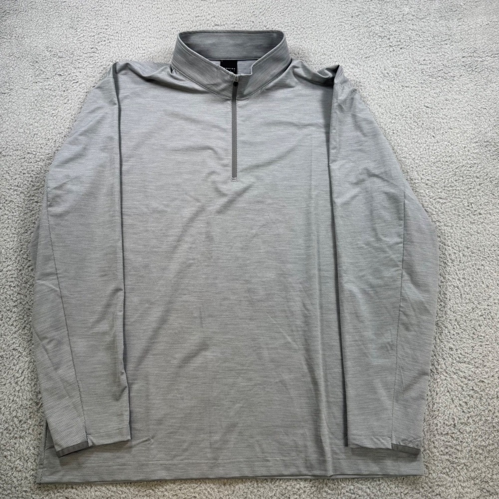 DUNNING GOLF Mens 1/4 Zip Long‎ Sleeve Pullover Shirt Gray XXL Polyester Spandex